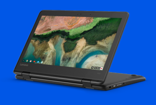 Image of Lenovo 300e Chromebook in tablet mode