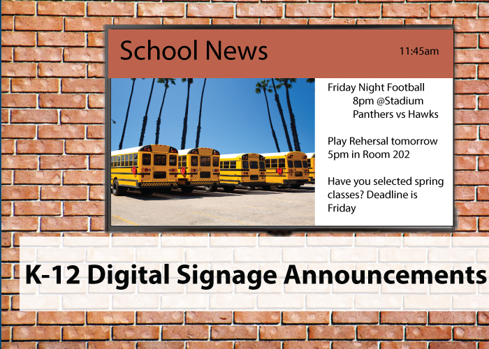 Image of K-12 Digital Signage Announcement Banner