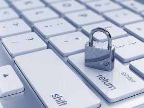 Image of a lock on a keyboard representing security
