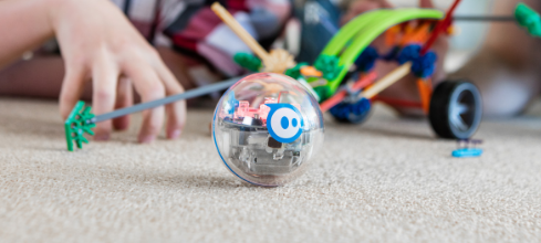 Image of student playing with Sphero